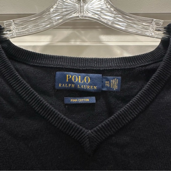 Polo Ralph Lauren Men's Dark Navy Blue Pima Cotton V-Neck Sweater Size: XXL - Picture 3 of 8
